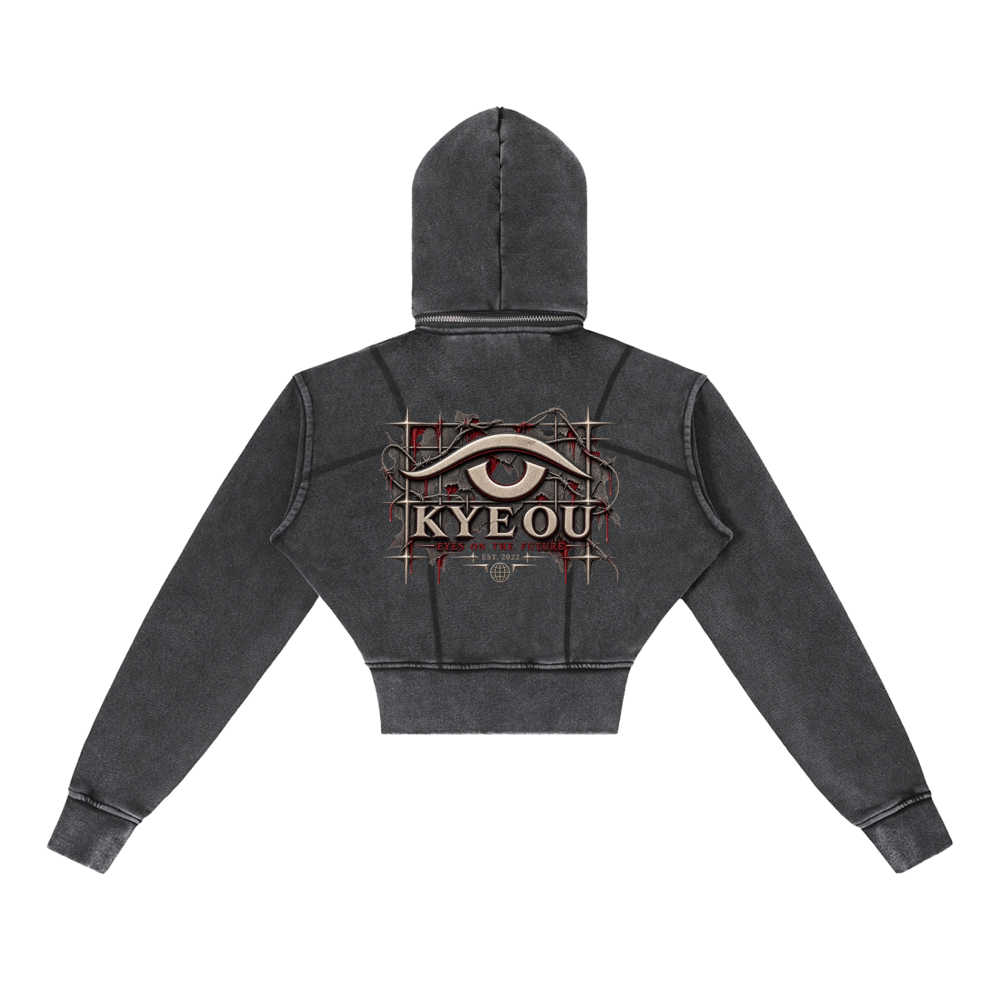 KYEOU Eyes On The Future Crop Zip Hoodie
