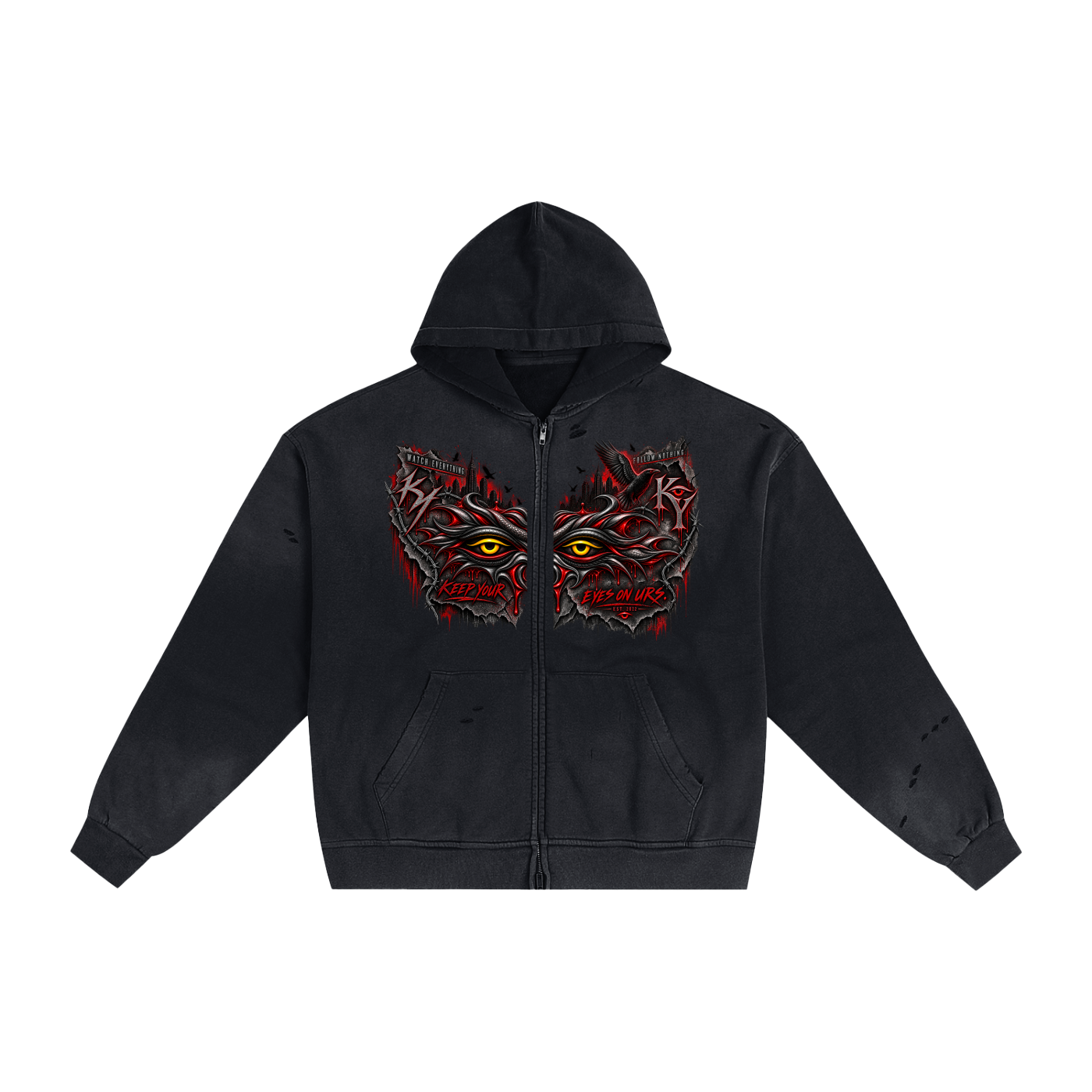 KYEOU Watch Everything Sunfade Zip Hoodie