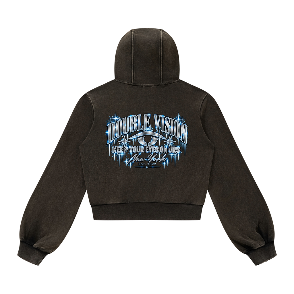 KYEOU Women’s Double Vision Vintage Zip Hoodie