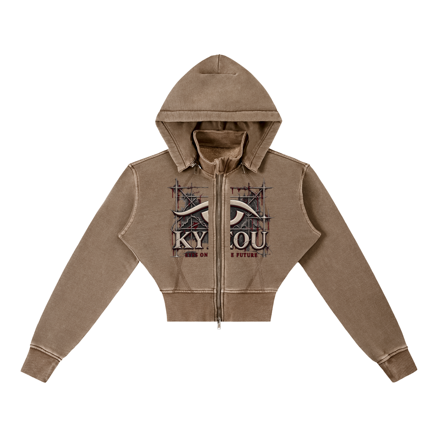 KYEOU Eyes On The Future Crop Zip Hoodie