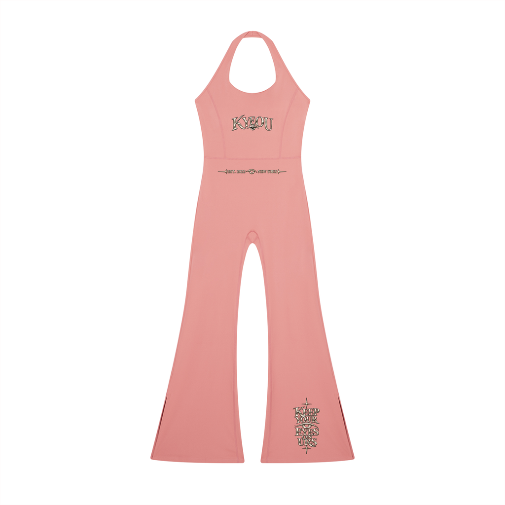 KYEOU Women’s Main Event Halter Flared Jumpsuit