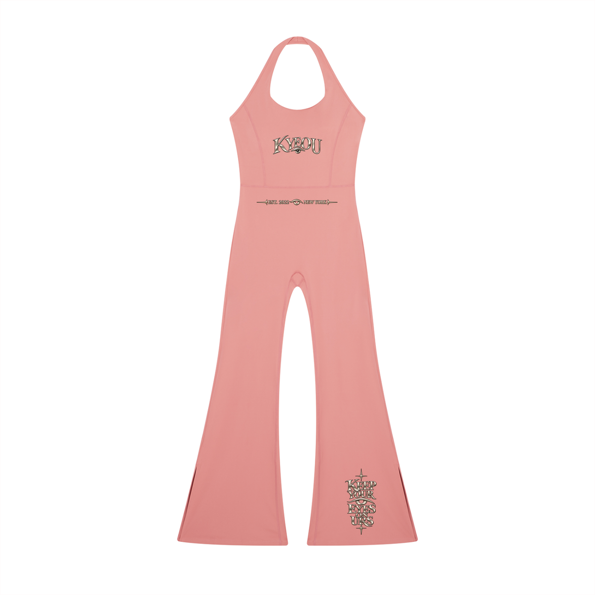 KYEOU Women’s Main Event Halter Flared Jumpsuit