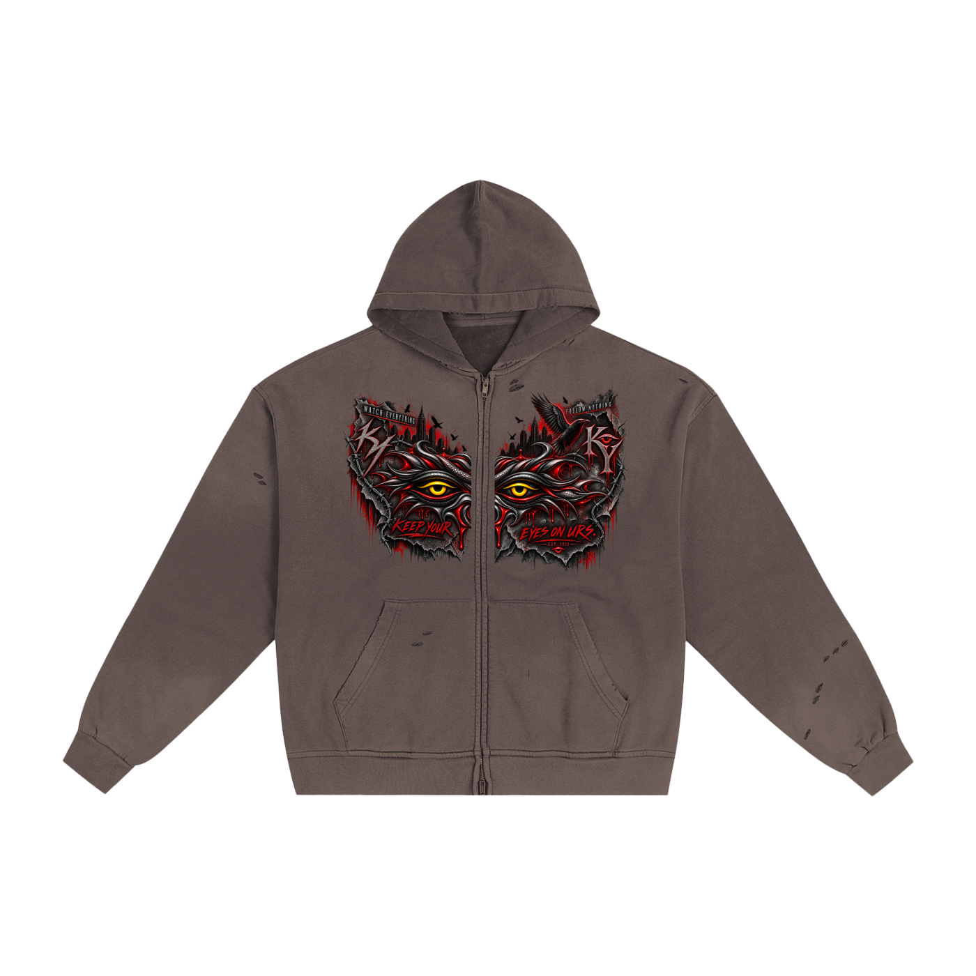 KYEOU Watch Everything Sunfade Zip Hoodie