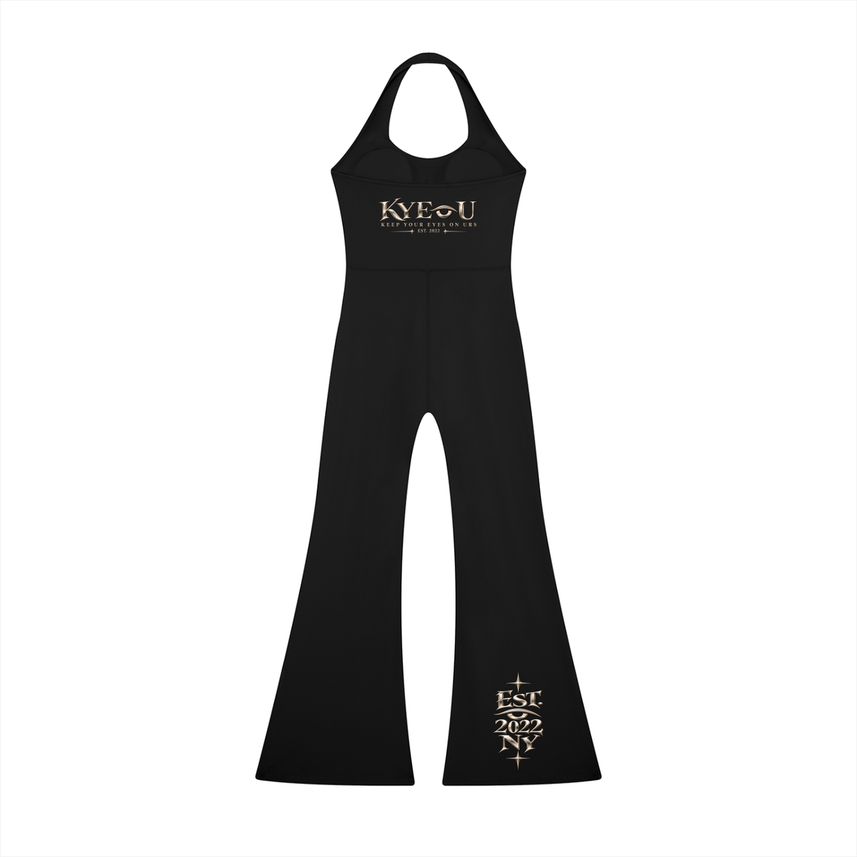 KYEOU Women’s Main Event Halter Flared Jumpsuit