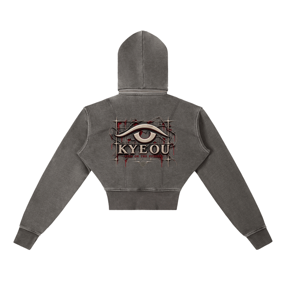 KYEOU Eyes On The Future Crop Zip Hoodie