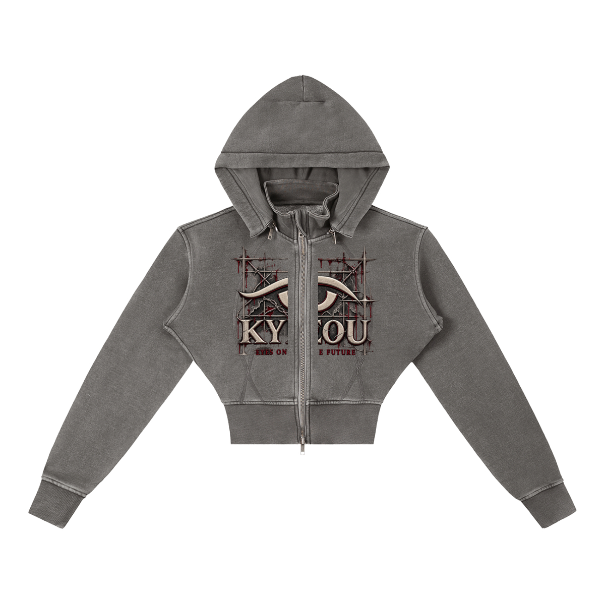 KYEOU Eyes On The Future Crop Zip Hoodie
