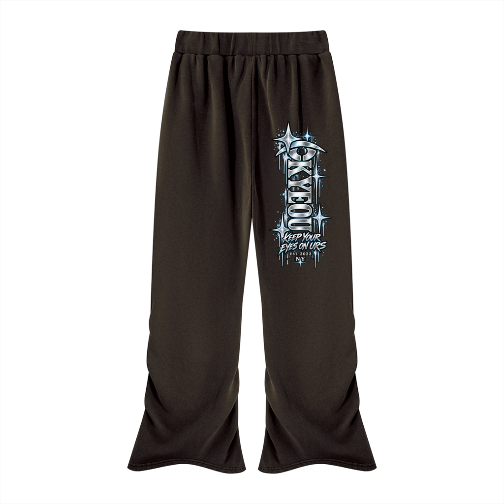 KYEOU Women’s Double Vision Vintage Ruched Sweatpants