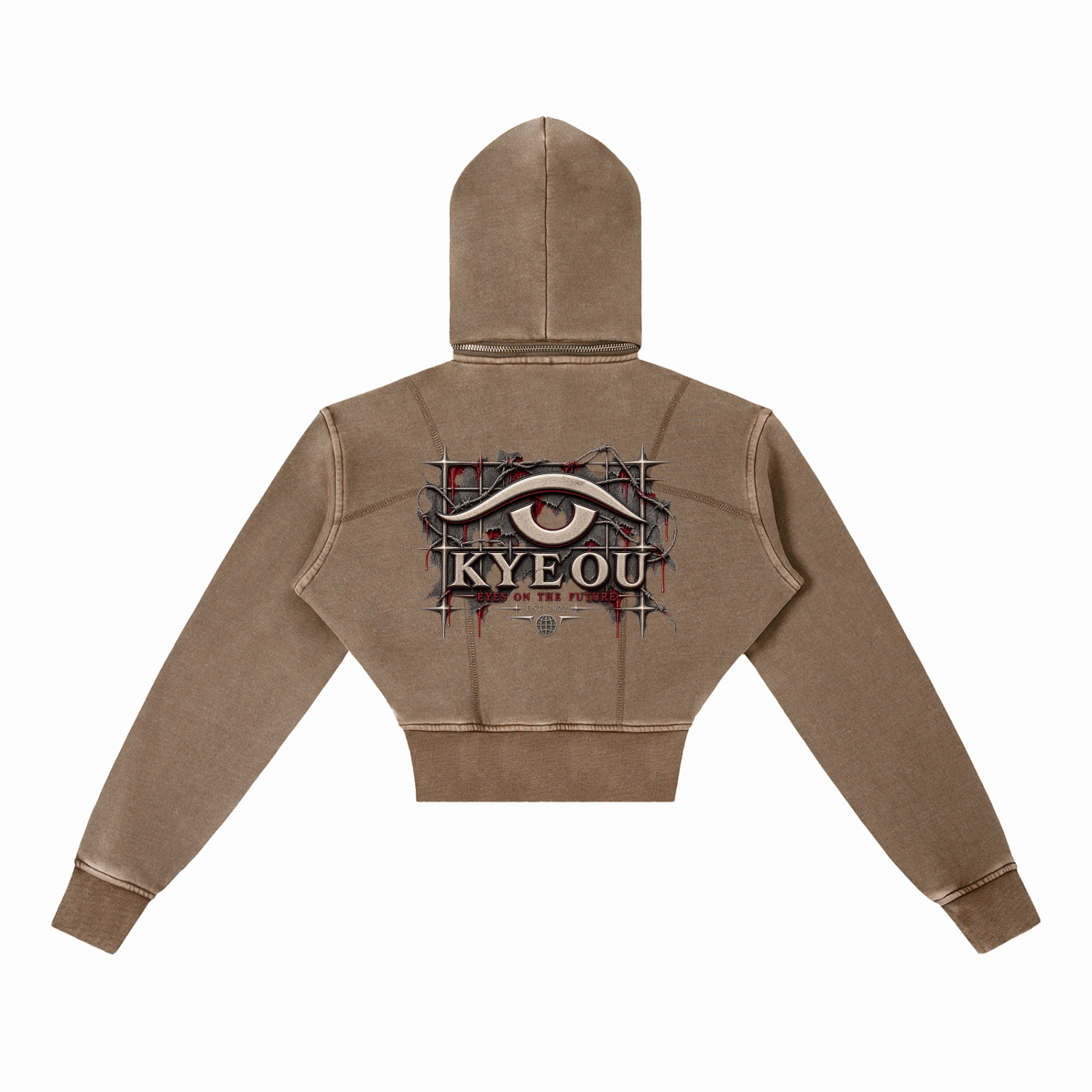 KYEOU Eyes On The Future Crop Zip Hoodie
