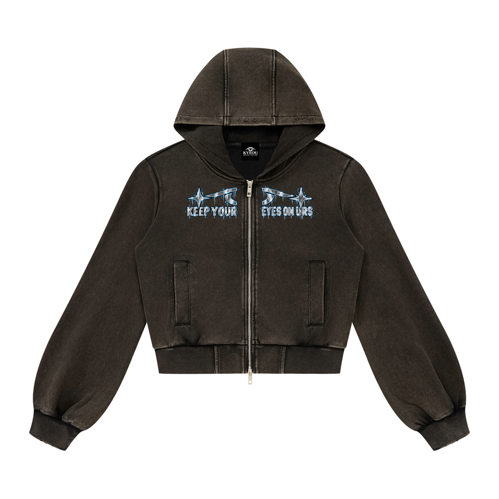 KYEOU Women’s Double Vision Vintage Zip Hoodie