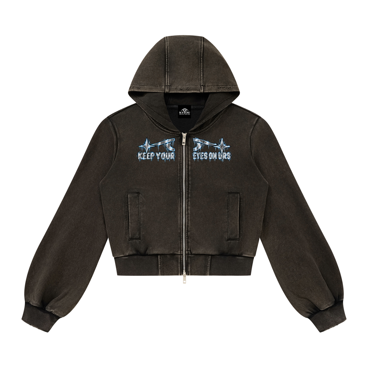 KYEOU Women’s Double Vision Vintage Zip Hoodie