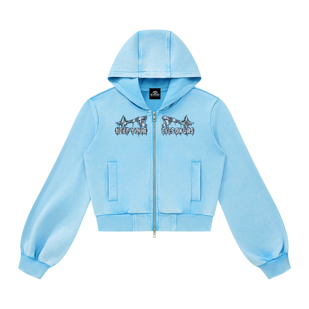 KYEOU Women’s Double Vision Vintage Zip Hoodie