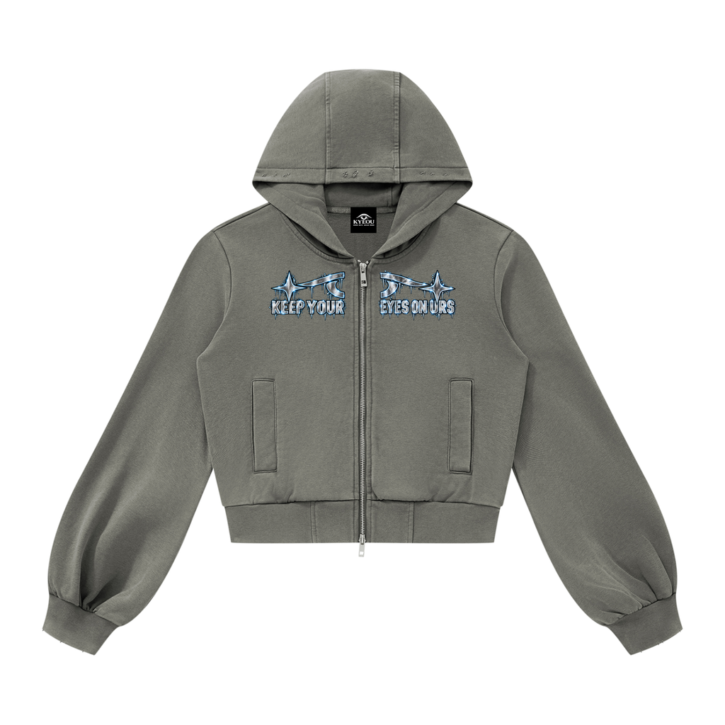 KYEOU Women’s Double Vision Vintage Zip Hoodie