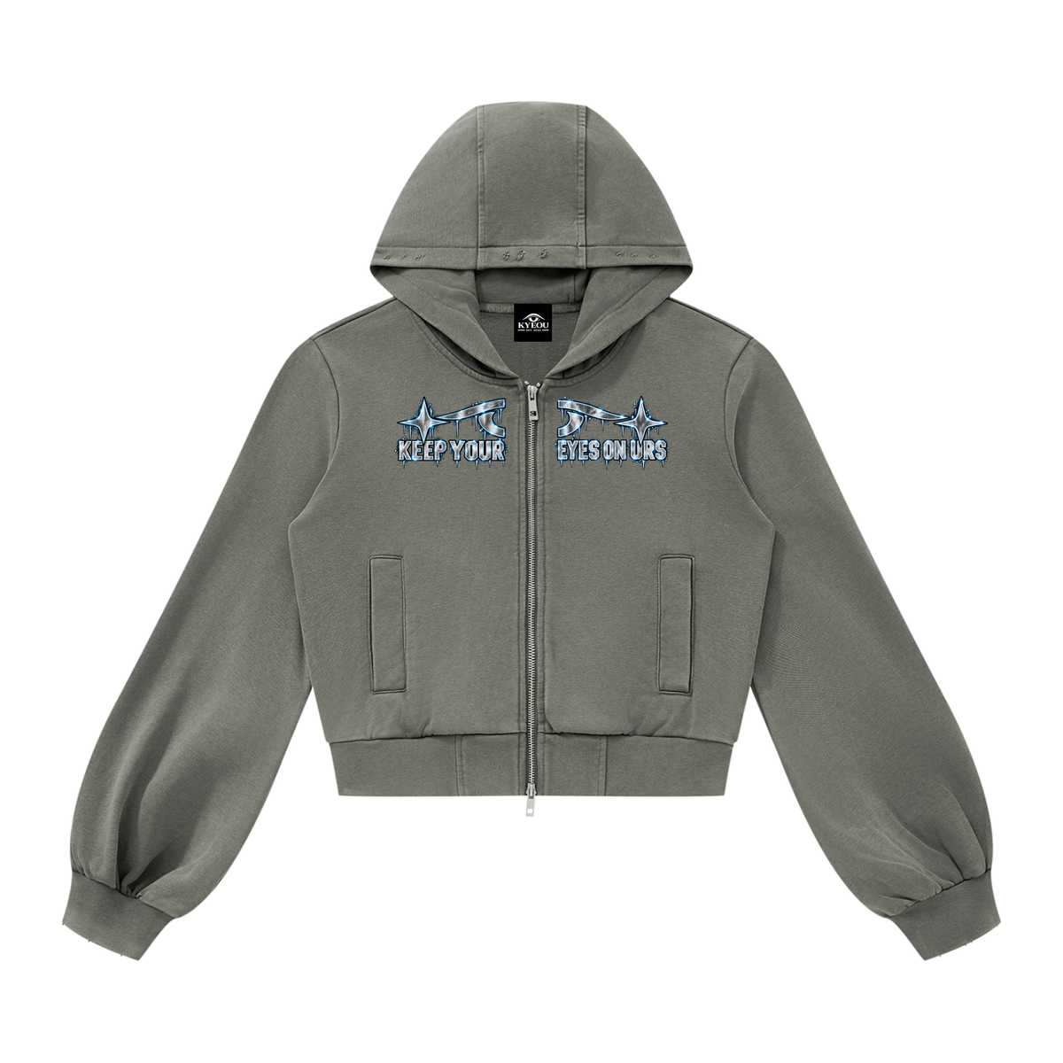 KYEOU Women’s Double Vision Vintage Zip Hoodie