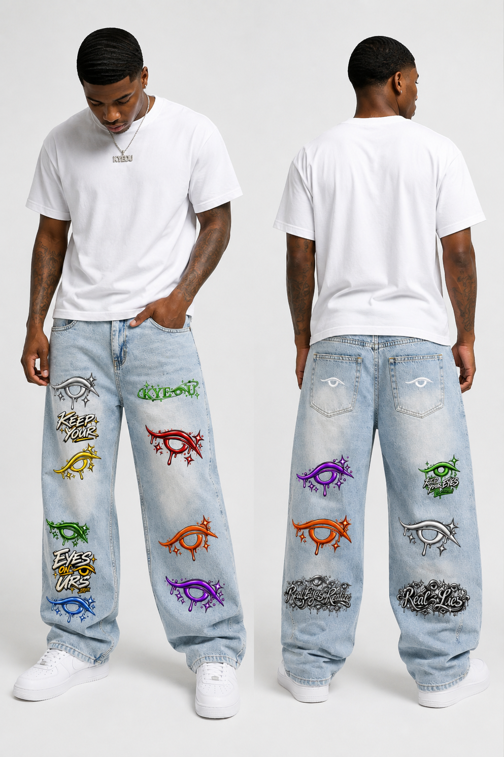 KYEOU Eyes Don’t Lie Barrel Jeans (Light Wash)