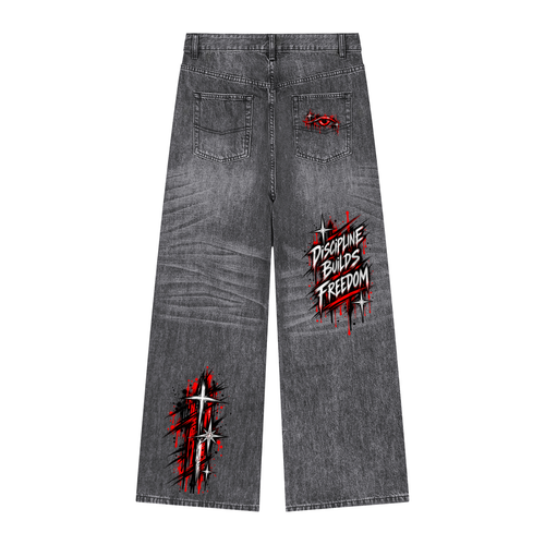KYEOU Discipline Denim Wide Leg Jeans