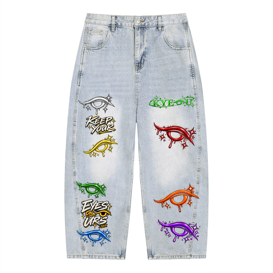 KYEOU Eyes Don’t Lie Barrel Jeans (Light Wash)